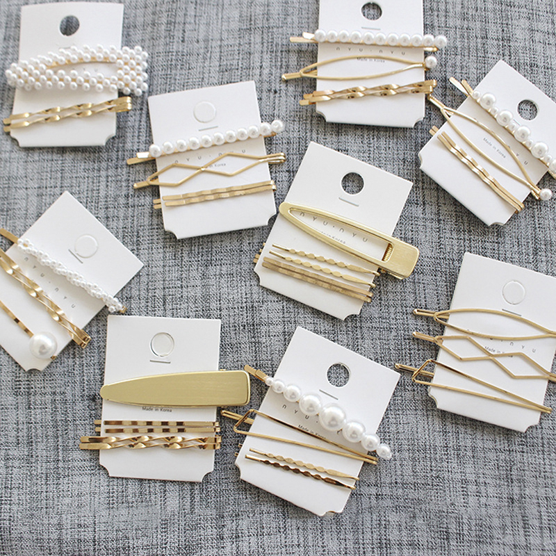 3Pcs Pearl Metal Hair Clip Hairband Comb Bobby Pin Barrette Hairpin Headdress