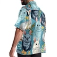 thumbnail image 3 of Cat Men's Casual Short Sleeve Printed Button Down Spread Collar Tops Summer Beach Shirts Unisex, 3 of 6
