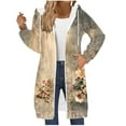 thumbnail image 2 of Aboser Womens Zip Up Hoodie with Pockets Long Sweatshirt Jackets Trendy Floral Printing Hoodies Casual Long Sleeve Jacket Coat Drawstring Loose Fit Hooded Outerwear, 2 of 6