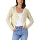 thumbnail image 1 of SUÉTER DE PUNTO DE MANGA LARGA CON BOTONES PARA MUJERES INSPIRE CHIC, CON ESCOTE EN V Y CROPPED, M BEIGE, 1 of 6