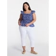 thumbnail image 2 of Terra & Sky Women’s Plus Sleeveless Smocked Tank Top, Sizes 0X-5X, 2 of 5