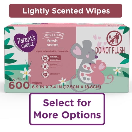 Parent's Choice Fresh Scent Baby Wipes, 600 Count (Select for More Options)