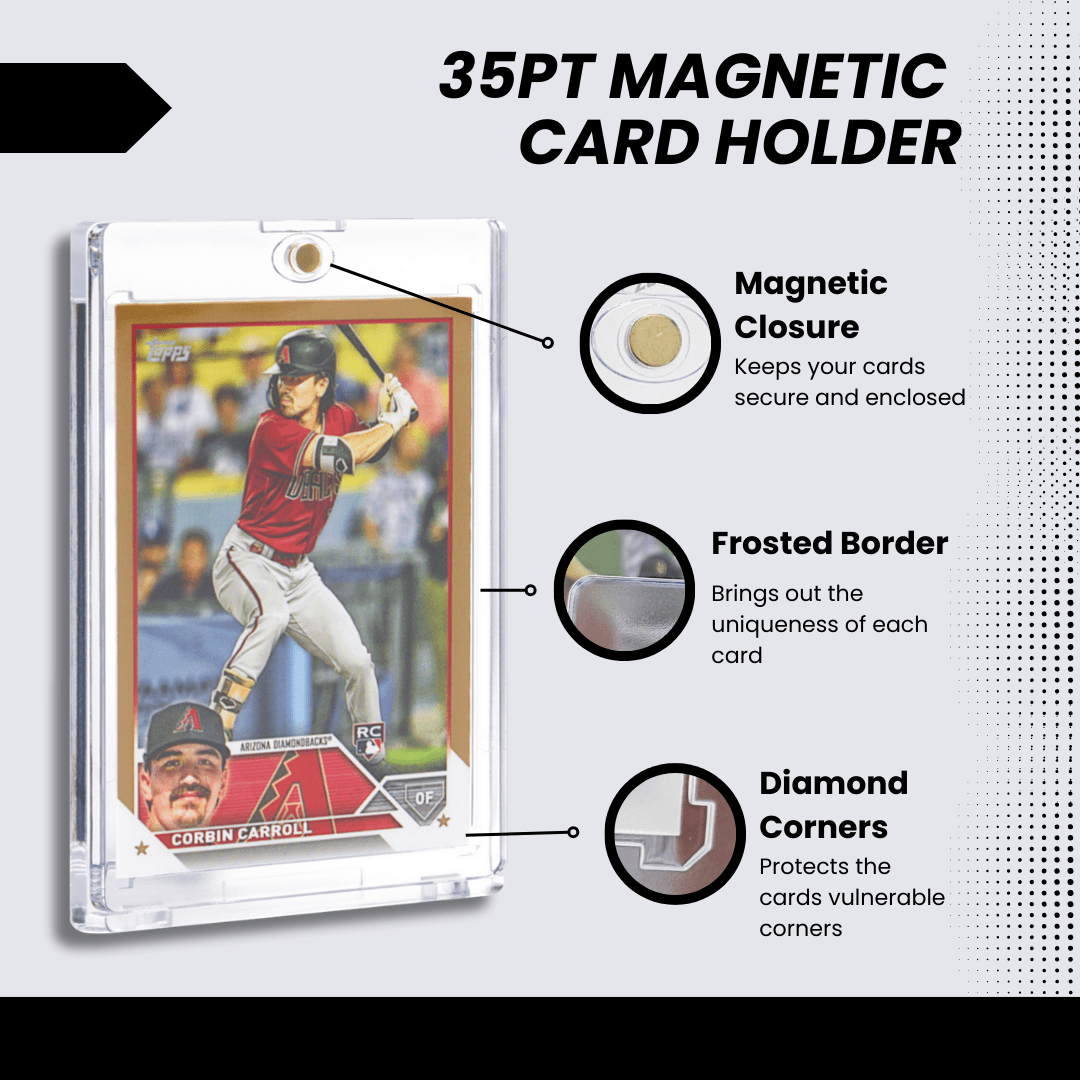(Box 25) Display Zone 35pt Magnetic Trading Card Holder One-Touch up to 35pt Thickness - Baseball Sports Card UV Protector Case