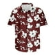 thumbnail image 3 of Blusa y camisa de manga corta con cuello vuelto para hombre, camisa hawaiana informal con estampado floral, camisa de manga corta con solapa, blusa, camisa de poliéster para hombre, 3 of 4
