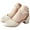 Beige, variant on Girls Platform High Heel Sandals, Open Toe PU Dress Shoes with Secure Strap, Perfect for Catwalk Show Party Performance, Sizes 28-37