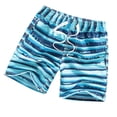 thumbnail image 4 of Bañador corto para niños con estampado y cordón de 3 bolsillos, de secado rápido, elástico, azul cielo, 3-4 años, 4 of 11