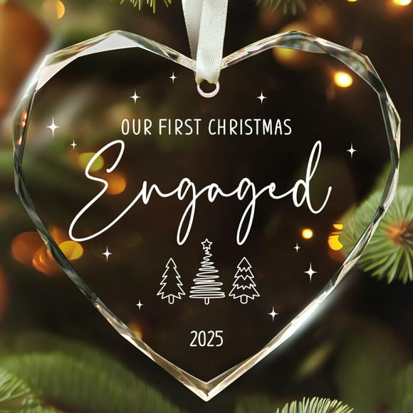 Adorno Colgante de Vidrio SUCHAGIFT Nuestro Primer Navidad Comprometidos 2025