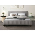 thumbnail image 5 of Omax Decor Spencer Upholstered Mid-Century Fabric King Platform Bed in Gray, 5 of 7