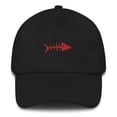thumbnail image 2 of Clishirt Adult Unisex Embroidered Red Fish Adjustable Black Classic Dad Hat, 2 of 7