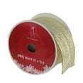 thumbnail image 3 of Northlight Pack of 12 Gold Diagonal Striped Christmas Wired Craft Ribbon 2.5" x 120 Yards, 3 of 3
