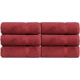 thumbnail image 3 of Luxury Hotel &  Collection, 100% Turkish Cotton 700 GSM Cloth, for Body wash, Makeup Remover & Cleaning, Baby, face, Dobby Border Soft washcloths Towel Set 13" X 13", Cranberry, Set of 6, 3 of 7