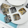 thumbnail image 4 of 4 Pieces Acetate Hair Combs 8 Teeth Decorative French Clip For Women Girls Secure Styling Bun Twist Accessories, 4 of 8