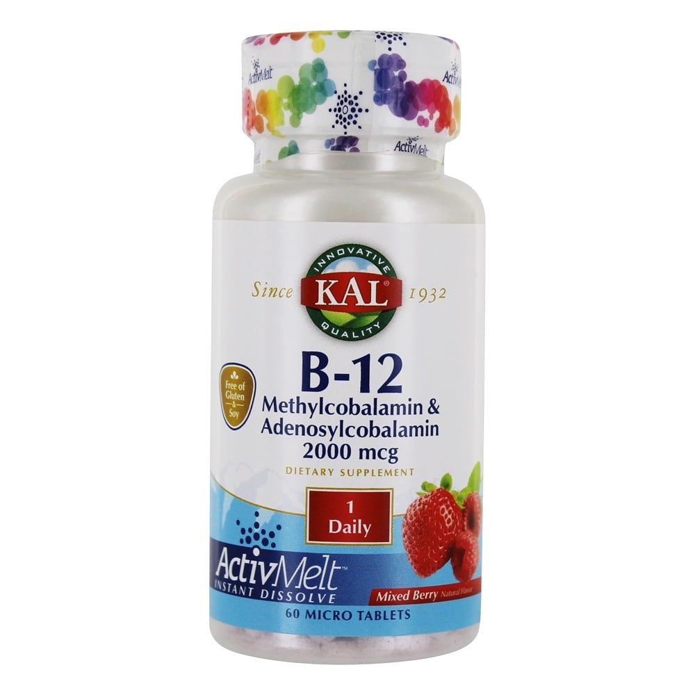 Kal Vitamin B12 Methylcobalamin & Adenosylcobalamin Mixed Berry 2000