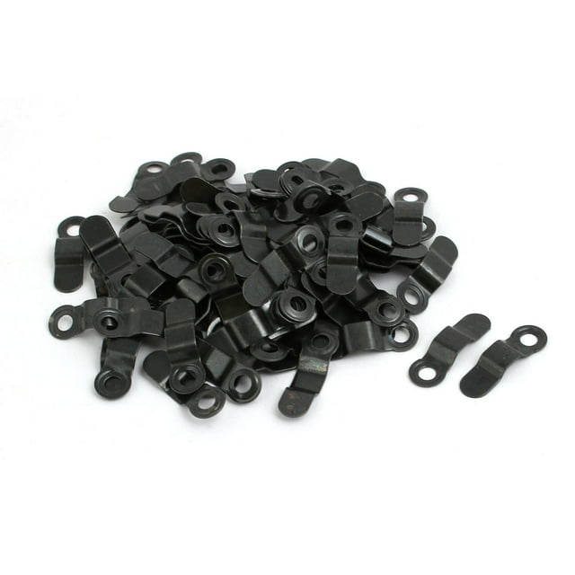 100pcs 23mmx7.5mm Botón de giro de marco de foto metálico negro con tornillos