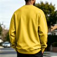 thumbnail image 5 of Basic Crew Neck Sweatshirt for Men, Long Sleeve Drop Shoulder Solid Color Pullover, Fall Regular Fit Casual Streetwear Top Yellow 2XL, 5 of 6
