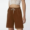 thumbnail image 4 of Summer  Shorts for Women Drawstring Waist Athletic Gym Shorts Casual Loose Running Shorts with Pockets coffee Small, 4 of 5