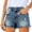 Navy, variant on Denim Shorts for Women High Adjustable Waist Button Front Jean Shorts Y2K Summer Fashion Ripped Cut-Off Shorts Blue S