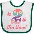 thumbnail image 3 of Inktastic 2nd Birthday Retro Flowers 2 Year Old Girl Girls Baby Bib, 3 of 4