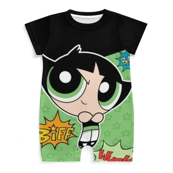 The Powerpuff Girls Baby Romper Short Sleeve Bodysuits Soft Rompers Summer Clothes One-Piece Jumpsuits Outfits 0-3M