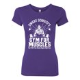 thumbnail image 2 of Wild Bobby, Dwight Schrute's Gym for Muscles Pop Culture Womens Slim Fit Junior Tee, Purple Rush, Medium, 2 of 3
