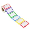 thumbnail image 1 of L LIKED 500 Stickers - Colors Plain Name tag Labels with Perforated Line for School Office Home (Star - 500 Labels), 1 of 6