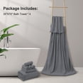 thumbnail image 4 of Covina Home 4-Pack Deep Gray Bath Towel Set, Oversized Ultra Soft Microfiber Bathroom Towel Set Adult Luxury Lightweight Cozy Collection, 4 of 8