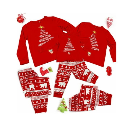 

Crainlook Long Sleeve Print Casual Loose Pajamas Set For Family Matching PJ Set Long Sleeve Sleepwear Women Nightwear Soft Pj Lounge Sets