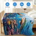 thumbnail image 4 of Ocean Turtle Cooling Blanket, Lightweight Breathable Summer Throw Blanket with Double Sided Cold Effect,Sea Coral Underwater Animal Fish Blue Picnic Beach Blankets Bed Sheet for Hot Sleepers 40"x60", 4 of 8