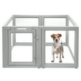 Front Row Clear Plastic Dog Playpen 6Panel, 30 in Height, Durable