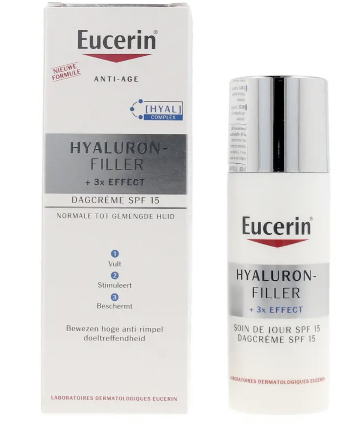 Vestiging Tact elf EUCERIN HYALURON-FILLER day cream SPF15 + normal & combination skin 50ml -  Walmart.com