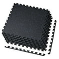 thumbnail image 2 of 1/2" Thick sq ft (12 Tiles) Interlocking Rubber Top Foam | Home Gym Mats Workout Flooring Tiles for Gyms, Fitness Rooms | Durable Grip Protective Flooring, Black/Blue, 2 of 9