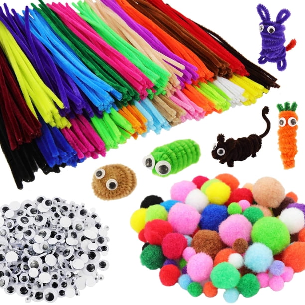 Set de artículos de arte y artesanía PenVinoo 862 piezas para niños con limpiapipas, pompones y ojos meneantes