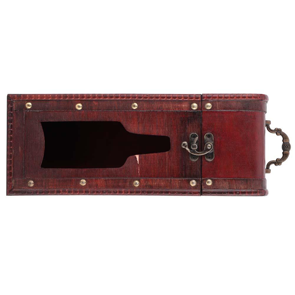 Tebru Wine Box, Vintage Single Red Wine Storage Box Portable Wooden