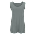 thumbnail image 4 of Wyobmus Women's Plus Size Tank Top Summer Round Neck Solid Tops Loose Sleeveless Cute Pullover Shirt Casual Basic T Shirts L-5X B-Gray, 4 of 6