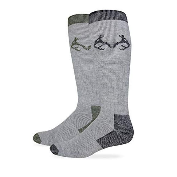 Men's Wool Blend Socks 2 pack, Large Sz. 10-13, Gray/Black/Green - 2/375