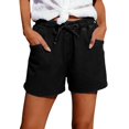 thumbnail image 5 of Women's Jean Shorts Drawstring Mid Waisted Denim Shorts with Pockets Casual Summer Jeans Trendy by Yigetop Black S, 5 of 7