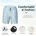 thumbnail image 3 of Yiaed Cute Bunny Print Mens Swim Trunks Bathing Suit Compression Liner Beach Swim Shorts Swimwear Quick Dry Zipper Pocket No-Chafing Board Short-Large, 3 of 6