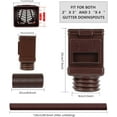 thumbnail image 4 of Wiher 2 Pack Rain Gutter Downspout Extensions, Extra Long Downspout Extension, Leaf Eater Downspout Filter, Downspout Adapter Fit Both 2''×3'' and 3''×4'' Drainpipe (Brown), 4 of 9