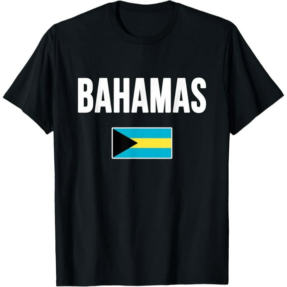 Bahamas Bahamian Flag Souvenir T-ShirtMen and women, Black T-shirt, size: Extra large S-4XL