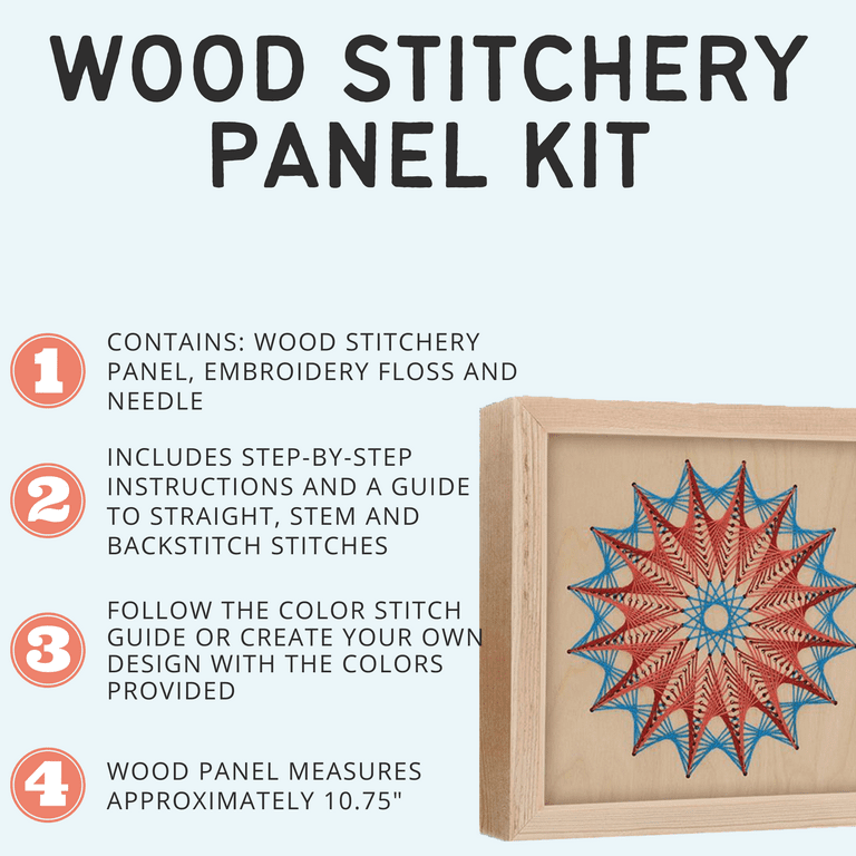 Wood Stitched String Art Kit with Shadow Box Starburst - adult or kids  craft - craft kits for teens - string art kit for adults - 3d string art -  3d
