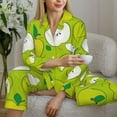 thumbnail image 6 of Easygdp Green Apple Women's Long-Sleeve Shirt and Full-Length Bottom Pajama Set,Two Piece Loungewear Soft Pajama Top and Pants Pjs Sleepwear-Large, 6 of 7