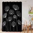 thumbnail image 6 of Shower Curtain Spring White Dandelion Shower Curtains for Bathroom Decor, Waterproof Polyester Shower Curtain Set with Hooks, Extra Long 72" x 96" Black, 6 of 9