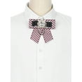 thumbnail image 4 of INSPIRE CHIC Women's Striped Rhinestone Bow Tie Fashion Chain Bow Tie Pin for Shirts, 4 of 5