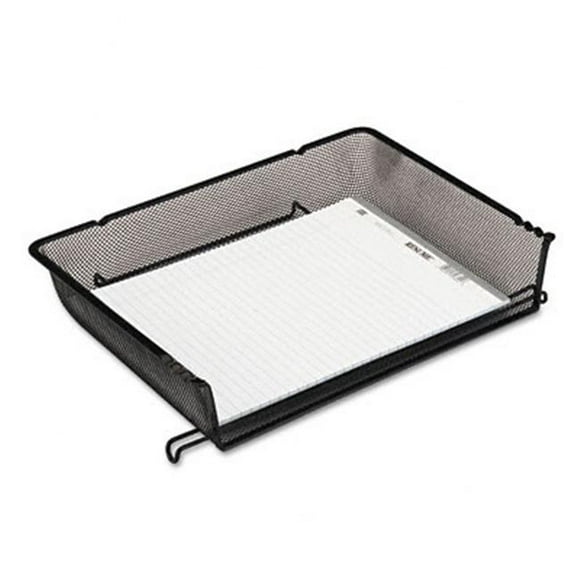 Rolodex 62555 Nestable Mesh Stacking Side Load Letter Tray  Wire  Black