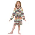 thumbnail image 6 of FORMRS Niños Bathrobe Unisex Hooded Robe Soft Plush Pajamas Sleepwear, Size 10-12T, Artistic Desert Waves, 6 of 7