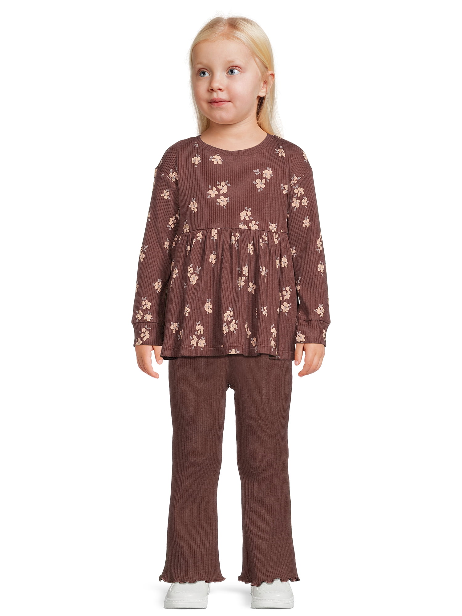 easy-peasy Toddler Girl Long Sleeve Babydoll Top, Sizes 12 Months-5T