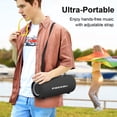 thumbnail image 4 of Passau Altavoces Bluetooth portátiles con sonido estéreo de 40 W, radiadores pasivos, graves profundos, tiempo de reproducción durante todo el día, correa ajustable, BT5.3, IPX5 altavoz inalámbrico lu, 4 of 5