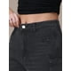 thumbnail image 5 of Pantalones de mezclilla casuales de mujer INSPIRE CHIC, baggy, de pierna ancha, de tiro medio, con bolsillos cargo, color negro, 5 of 6