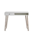 thumbnail image 3 of Caffoz Home Office Computer Hairpin Leg Desk with Drawer, White, 3 of 6