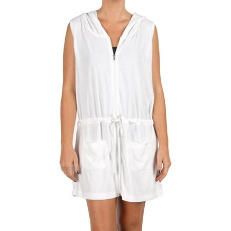 Catalina Women's Plus-Size Terry Cloth Hooded Vest Swim Cover-Up
